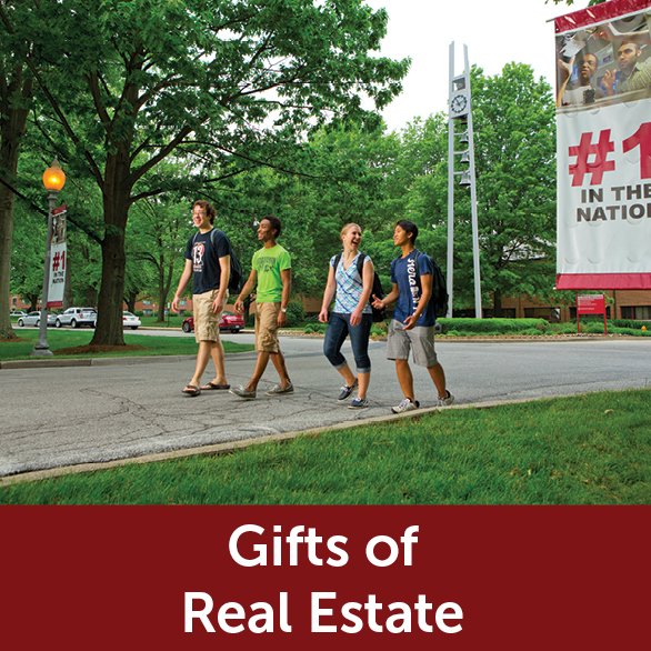 Rollover image of students walking on campus. Link to Gifts of Real Estate. Rollover image of students walking on campus. Link to Gifts of Real Estate.