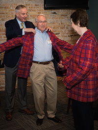 Bob (Civil Engineering, 1964) and Connie Murray received their tartan Chauncey Rose Society jackets in 2017. Bob (Civil Engineering, 1964) and Connie Murray received their tartan Chauncey Rose Society jackets in 2017.
